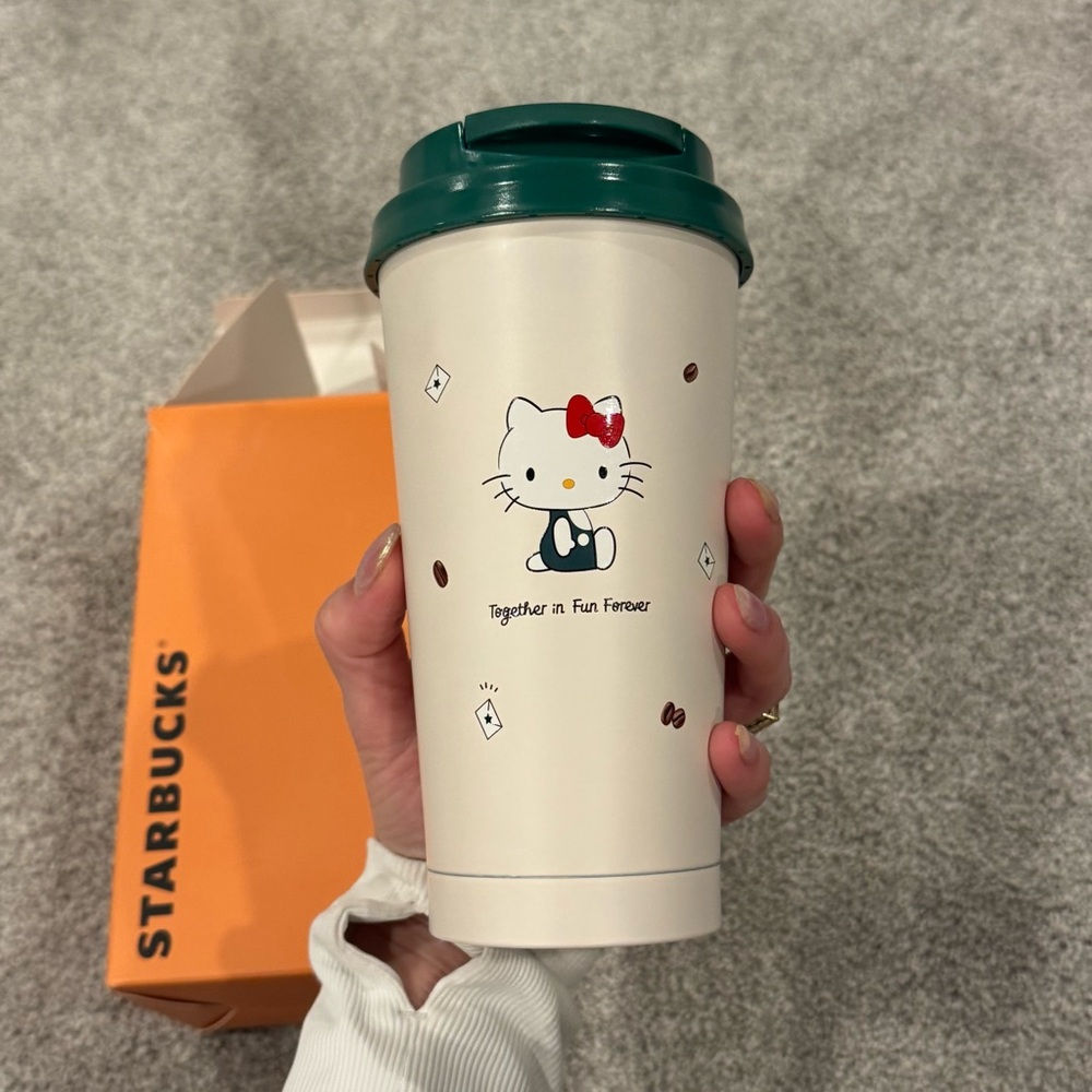 Starbucks x Hello Kitty "Together in Fun Forever" Cream-Green Insulated Tumbler